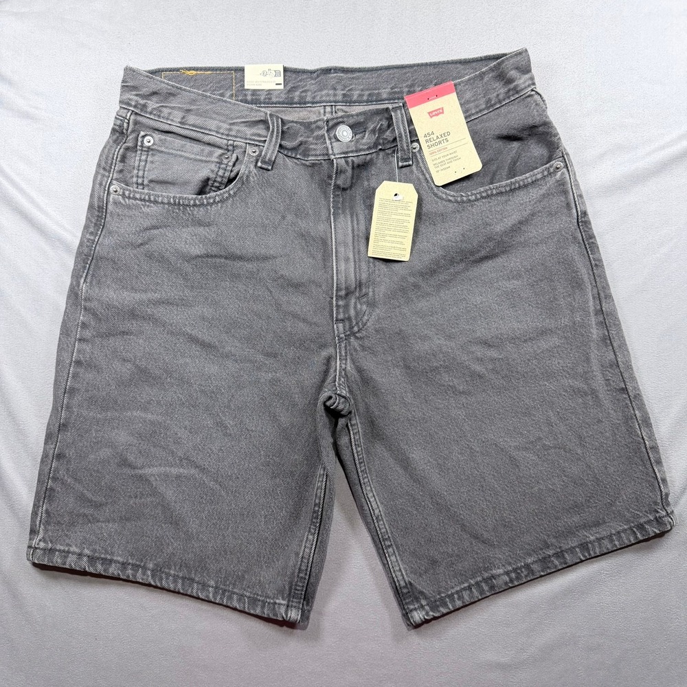 Levi's Mens 33 Gray 100% Cotton 454 Relaxed Denim Shorts Classic 5-Pocket Casual